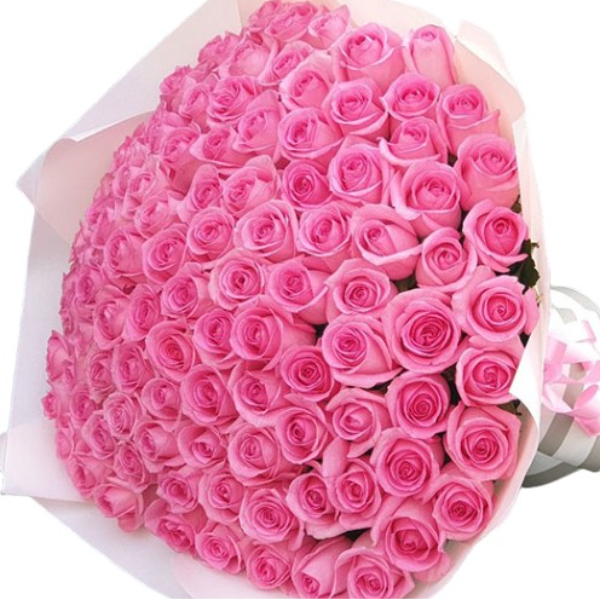 Alanya Flowers 101 Adet Pembe Gül Buket